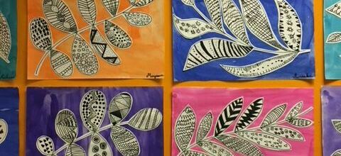 Idée arts (pinterest) : des feuilles graphiques