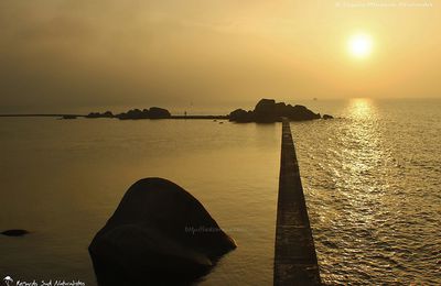 Jetée de Porz Gwenn au coucher du soleil