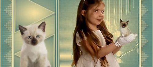  La petite fille et son chat...