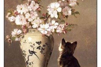 Tableau du samedi : Chaton regardant un papillon