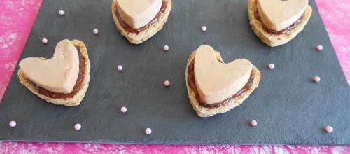 Cœurs de foie gras sucré-salé