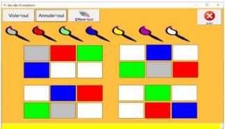 Jeu Sodoku des couleurs simplifié (6 couleurs sur 4 zones)