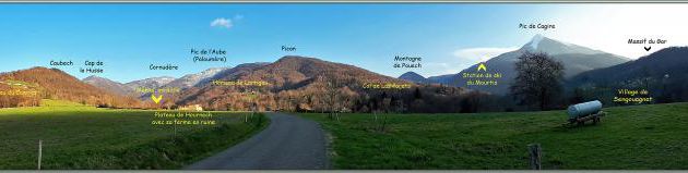 La vallée du Rossignol en tenue de soirée : panorama documenté (pris au Smartphone) - Milhas - 31