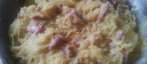 Courgette spaghettis à la carbo