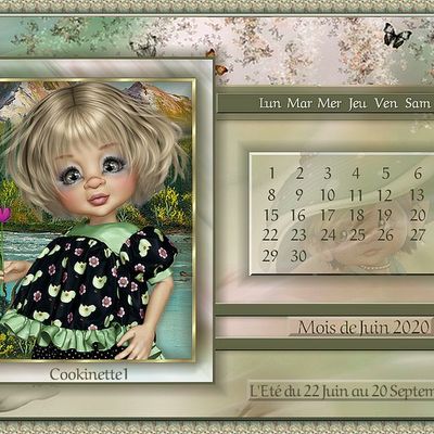 Ma création : calendrier Juin 2020 (programmé)
