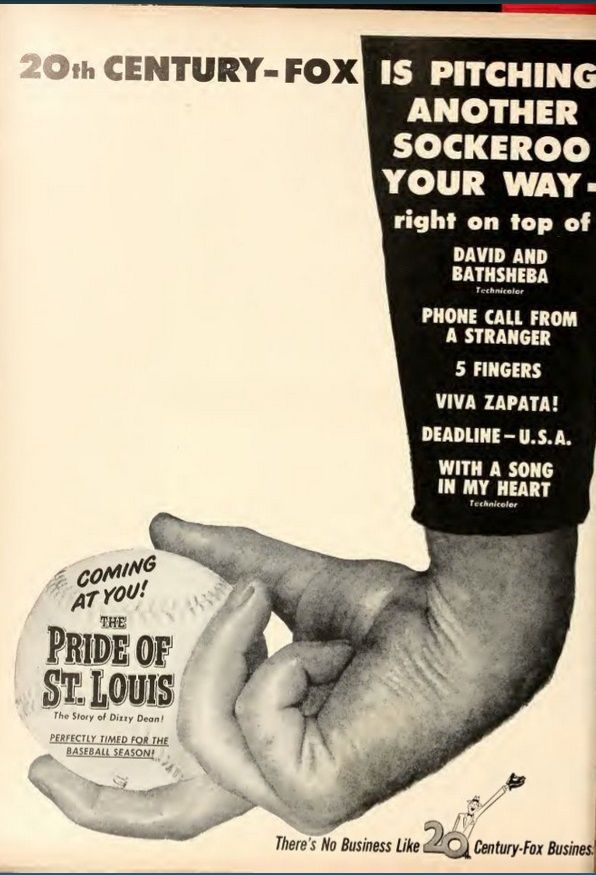 THE PRIDE OF SAINT LOUIS BOX OFFICE USA 1952