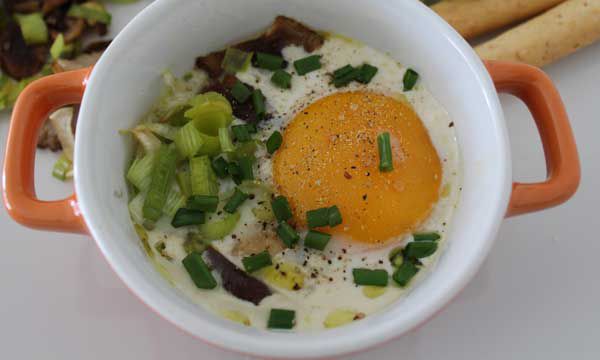 Oeufs Cocotte aux Poireaux