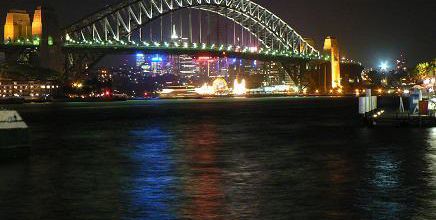 Le harbour bridge la nuit.