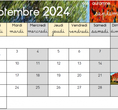 Calendrier 2024-2025