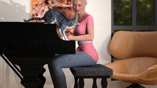 Le chat mélomane (création Daz Studio)