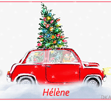 NL 202 - Voiture, Noël,gif animé, signature, blinkie