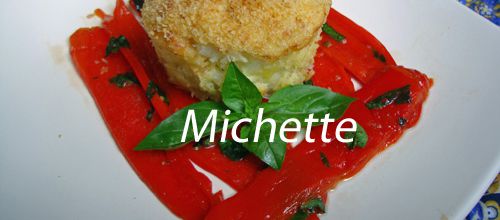 Gratinée de brandade de morue, salade de poivron