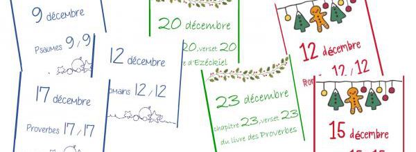 Versets pour calendrier de l'Avent
