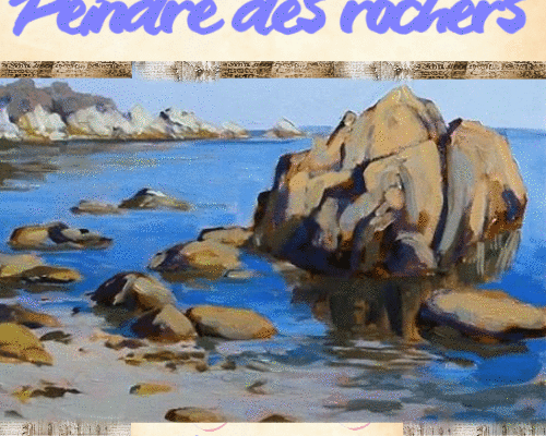 Dessin et peinture - vidéo 3983 : Comment peindre des rochers à marée basse ? - acrylique, huile.