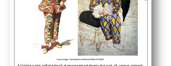 Carnaval : rencontre entre Arlequin, Pierrot et Polichinelle