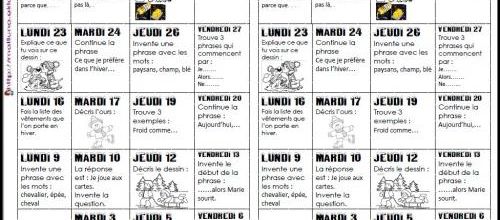 MAJ calendrier d'écriture 2023