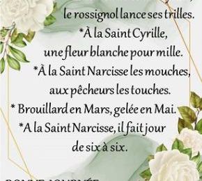 Dictons et Fête du jour Cyrille + grille prénom  ! 
