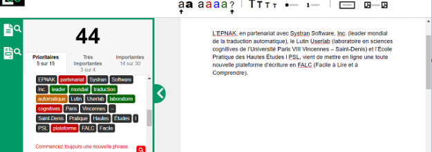 Lirec : Plateforme web d'aide à l'écriture de documents en FALC