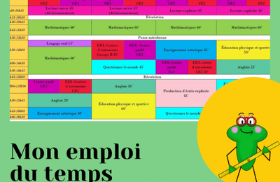 Mon emploi du temps en classe flexible 