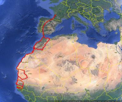 2023 Itinéraire Direction  le Soleil en Afrique 