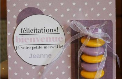 Une carte pour l'arrivée d'une petite Jeanne