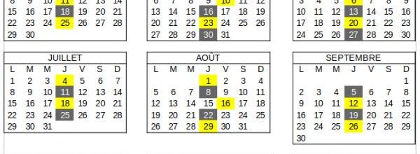 Calendrier des collectes des bacs noirs et jaunes