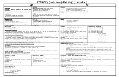 Détails de la période 5 (GS/CE1 - 2018/2019)