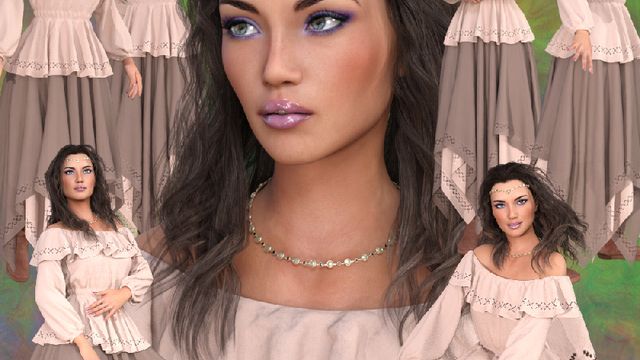 Clémence : Femme classique brune (tube-poser-render)