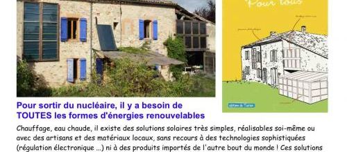 Info en partage : Solaire basse technologie et transition énergétique au Café Plum de Lautrec !