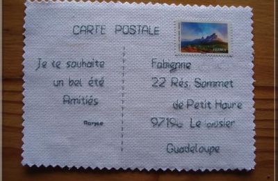 Carte postale brodée suite