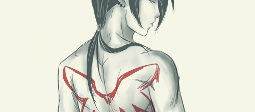 Sketch graphique elfe nu