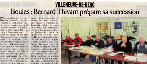 ASSEMBLE GENERALE BOULE AMICALE 