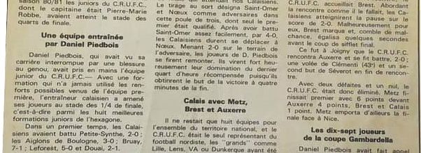 Presse : Coupe Gambardella >>> L'admirable parcours de la saison 80/81