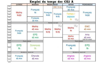 Emploi du temps CE2_2017