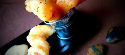 Beignets de crevettes sauce curry-coco