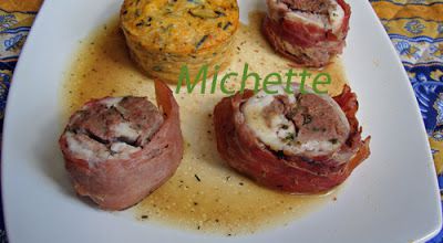 Râble et cuisse de lapin désossés, flan de courgette, tomate séchée