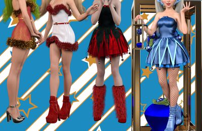 Christmas dolls (poupée de Noël) (tube, render, png)