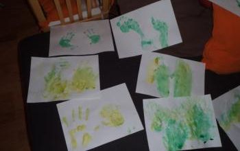 Aujourd'hui c'était atelier peinture avec mon loulou