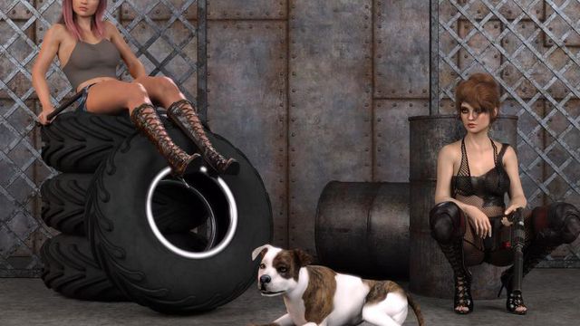 Création : Les bad girls et leur chien (DazStudio)