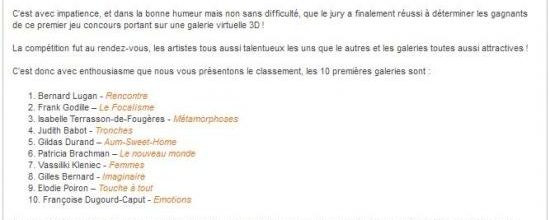 Résultat CONCOURS DU 19 MARS AU 13 MAI 2012 - Galerie 3D