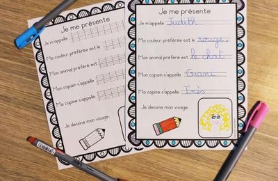 Je me présente - Une fiche de production d'écrits 