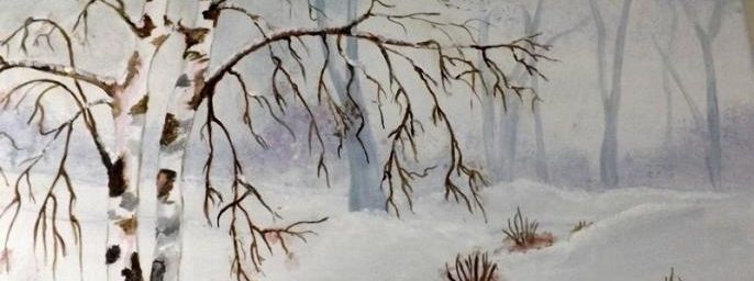 Peintures: Bouleaux sous la neige
