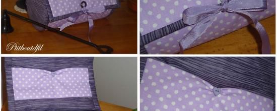 Trousse ronde mauve, toute en douceur...