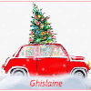 NL 202 - Voiture, Noël,gif animé, signature, blinkie
