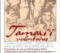 * TAMARI’I VOLONTAIRES : Exposition en Charente du 1er au 30 octobre 2016