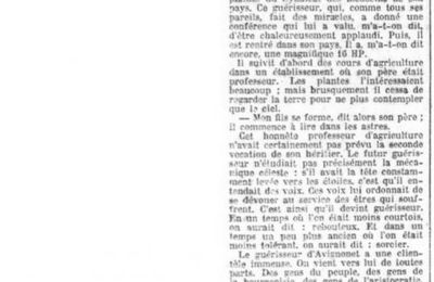 Lettre de Paris - Les guérisseurs (Le Progrès de la Somme, 30 juin 1925)