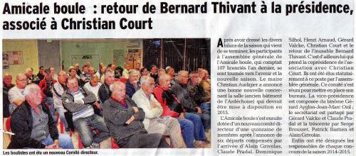 Deux  Président pour l'amicale boule