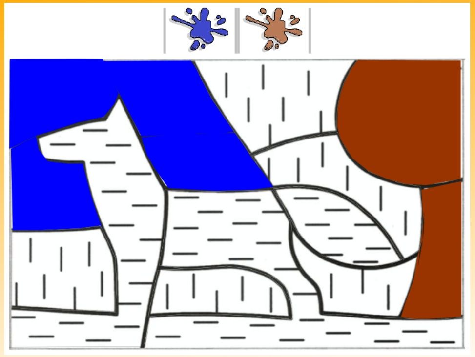maternelle, Jclic, chien, traits horizontaux, traits verticaux