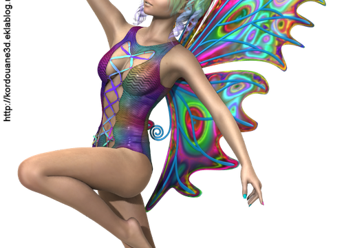Tube de fée arc-en-ciel (render-image)