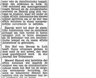 De Antoinisten zijn het niet eens (De Nieuwe Gids, 5 juillet 1949)(belgicapress)